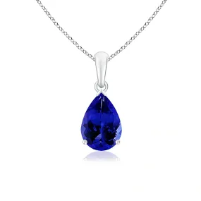 1 CT. Pear Shape Tanzanite Solitaire Pendant