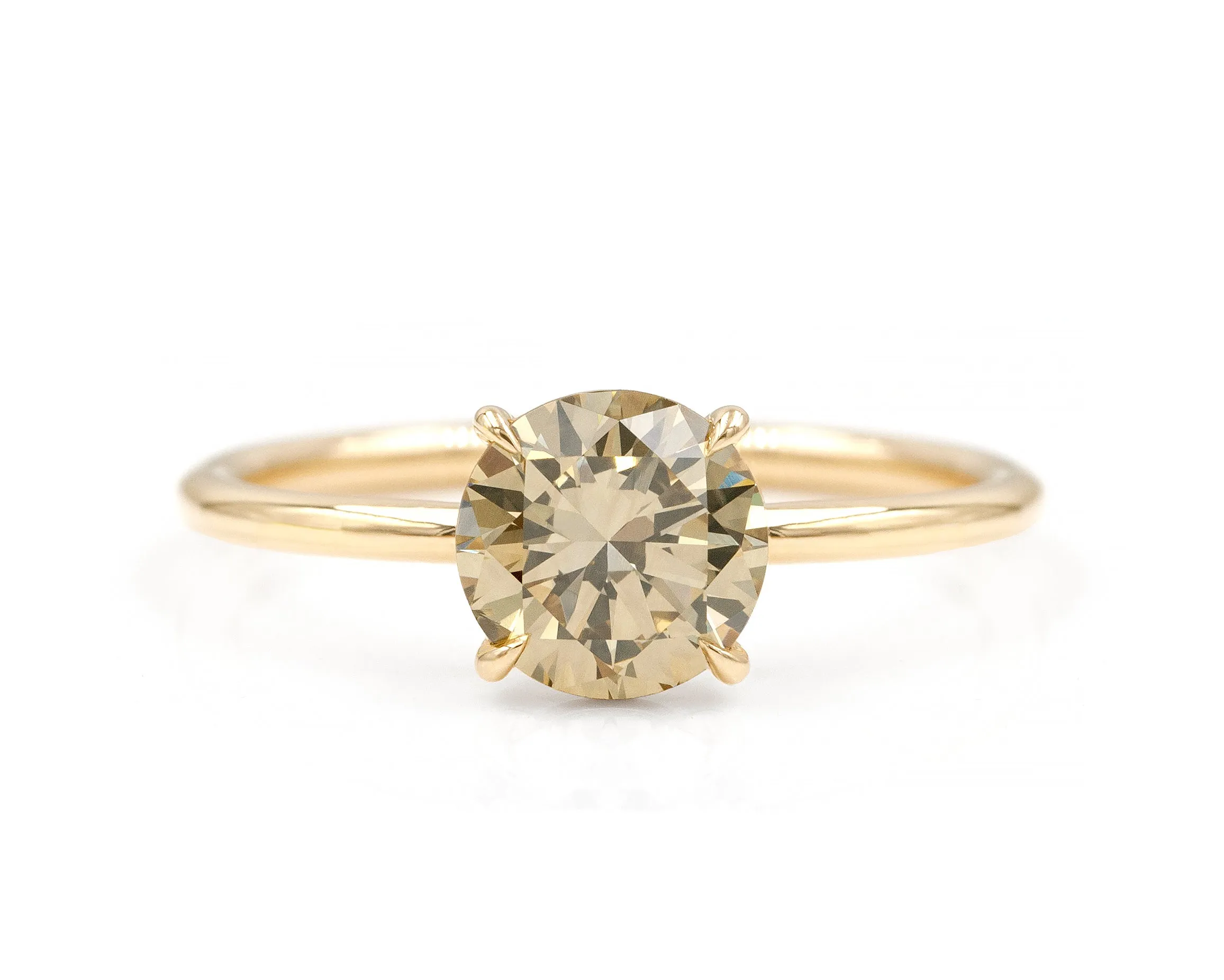 1.38-Carat Champagne Diamond Solitaire Ring