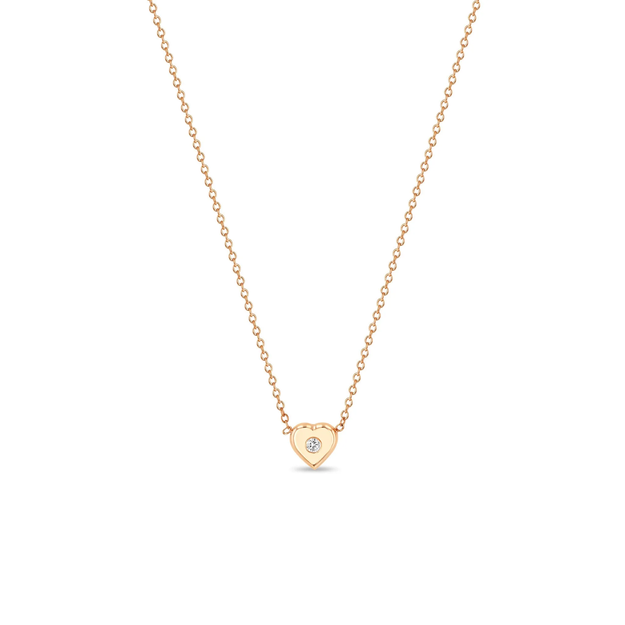 14k Diamond Nugget Heart Pendant Necklace