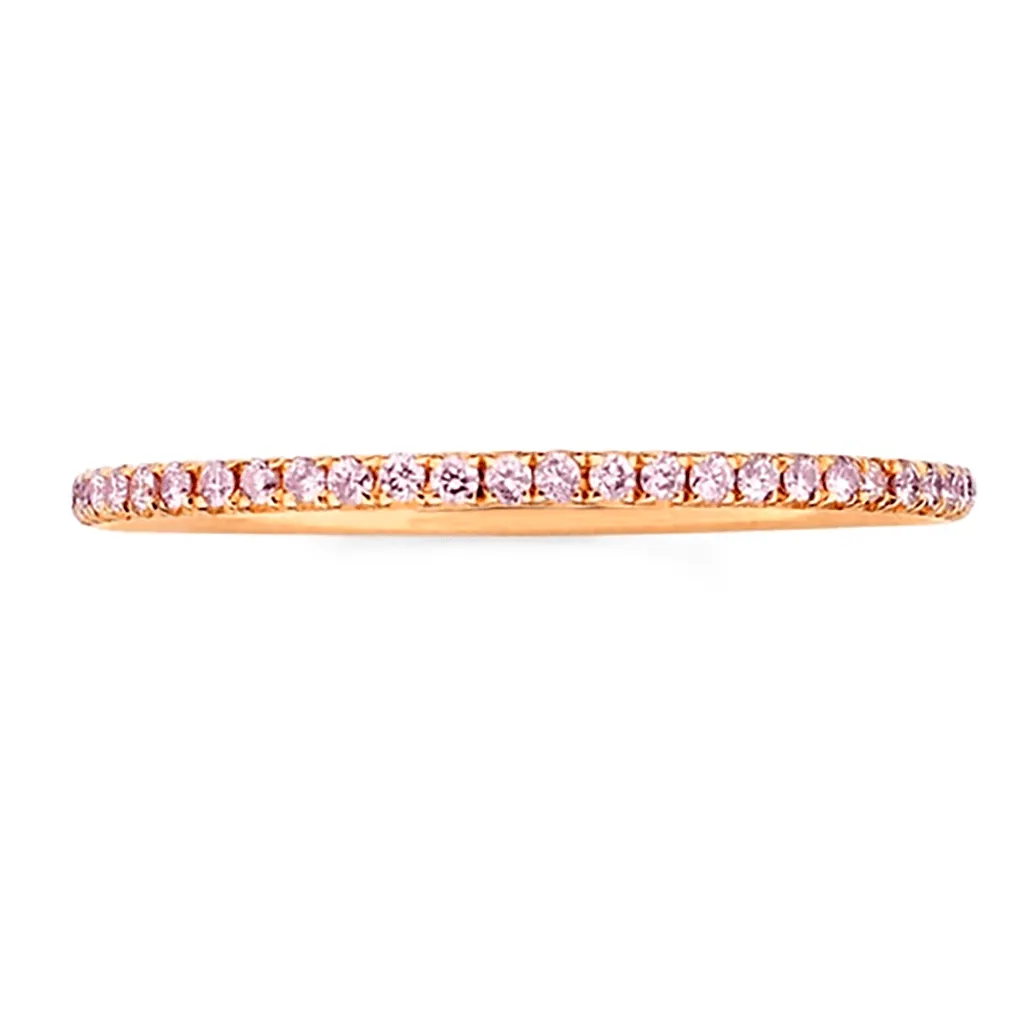 14K Gold and Pink Sapphire Eternity Stacking Rings