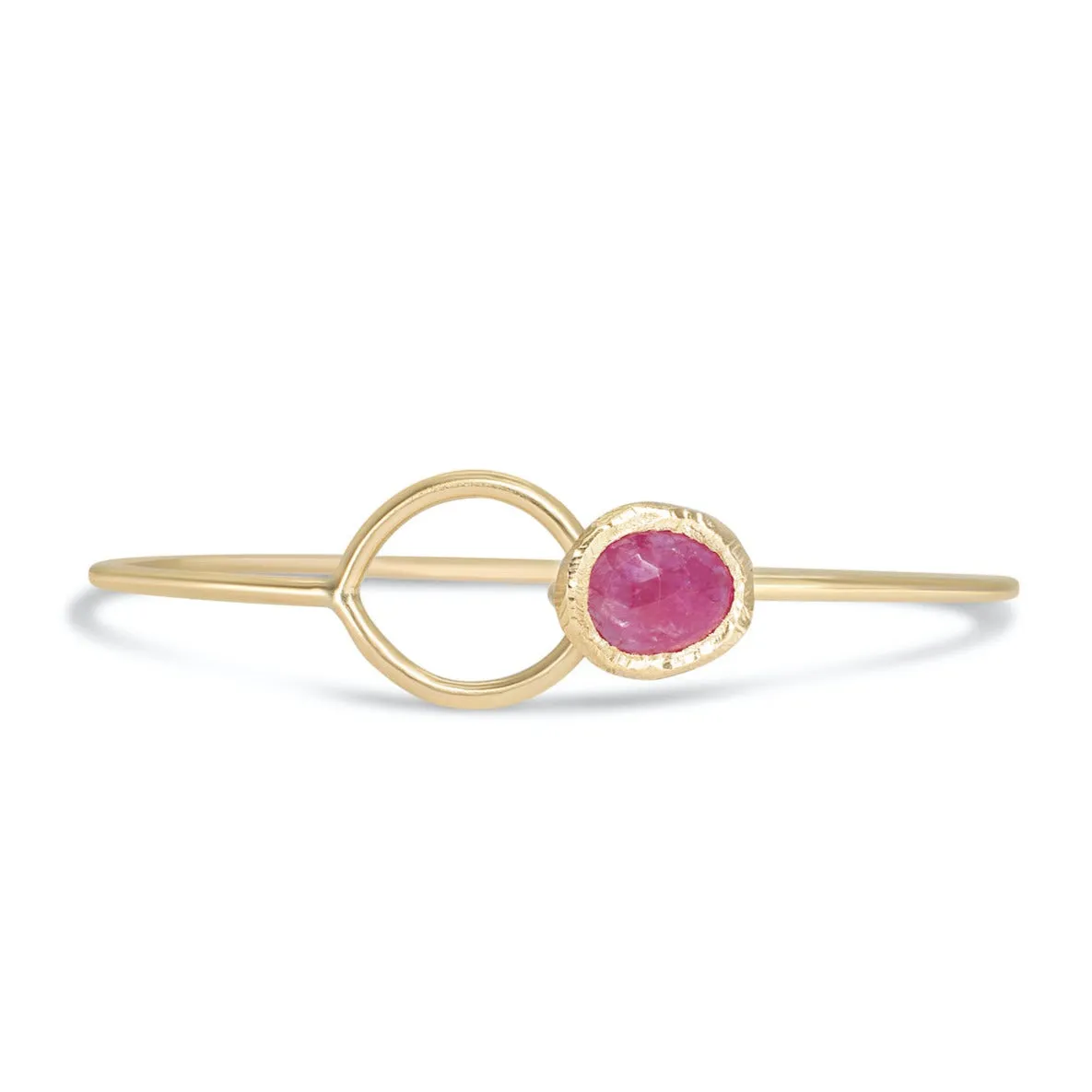 18K Button Cuff in Ruby