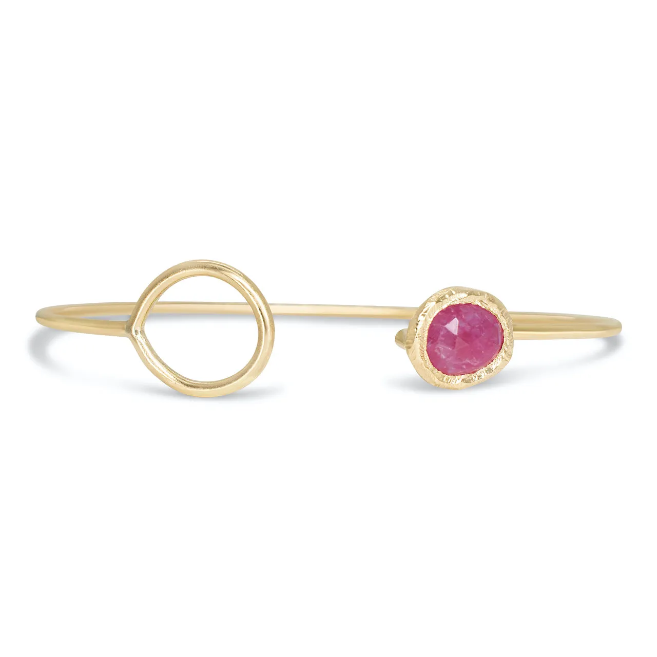 18K Button Cuff in Ruby