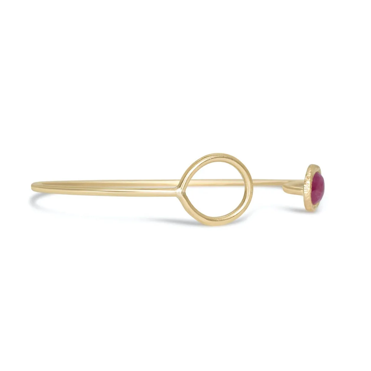 18K Button Cuff in Ruby