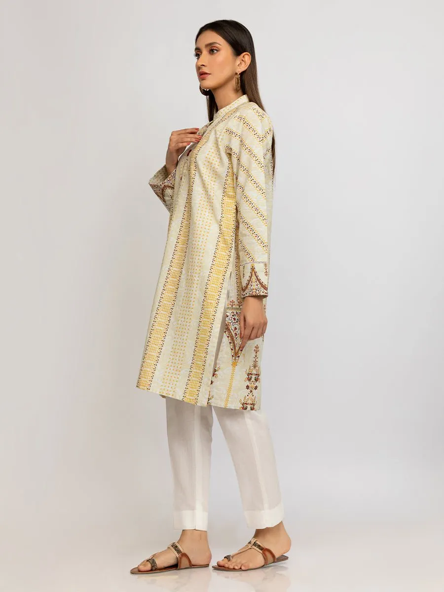 1pc Stitched Basic Printed Khaddar Shirt