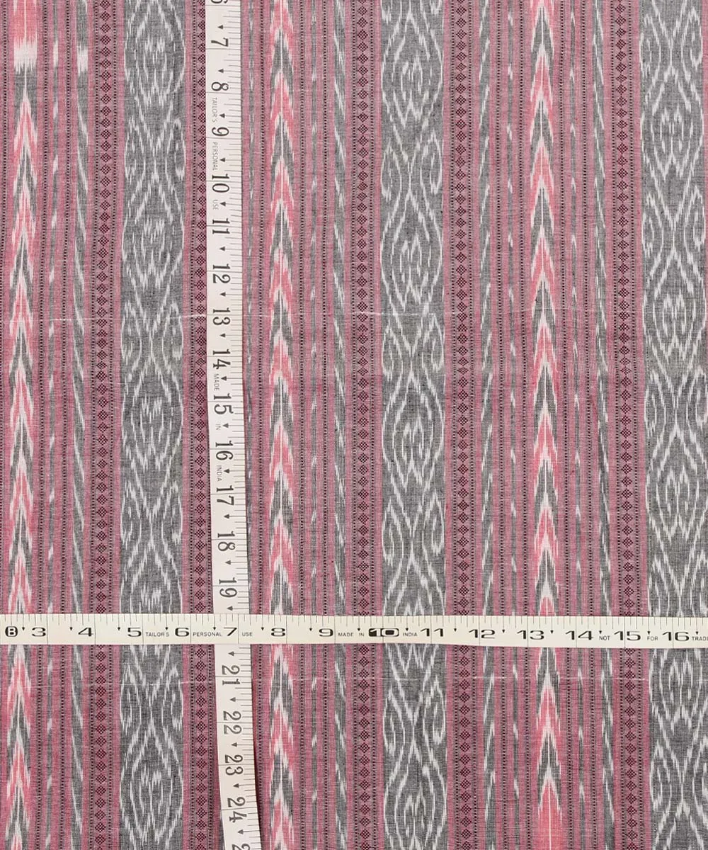 2.4 m pink grey handwoven cotton nuapatna dress material