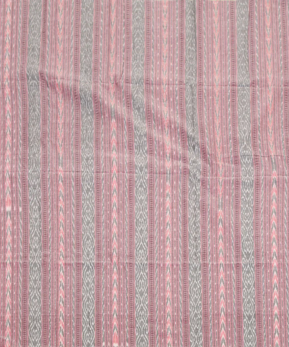 2.4 m pink grey handwoven cotton nuapatna dress material