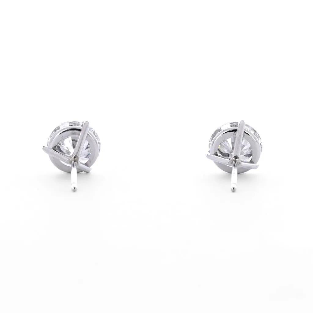 3.17ctw Round Lab Grown Diamond Martini Studs - 14K White Gold