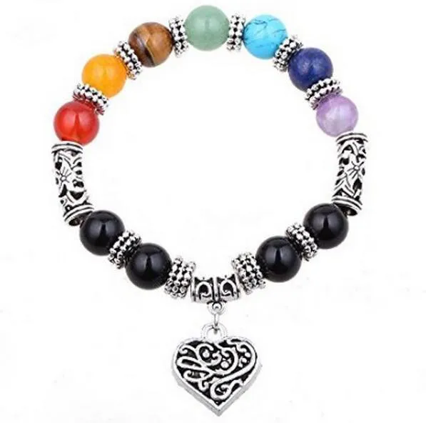 7 Chakra Balancing Heart Bracelet