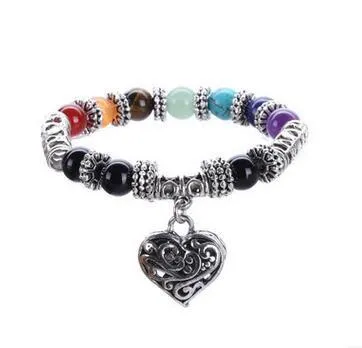 7 Chakra Balancing Heart Bracelet