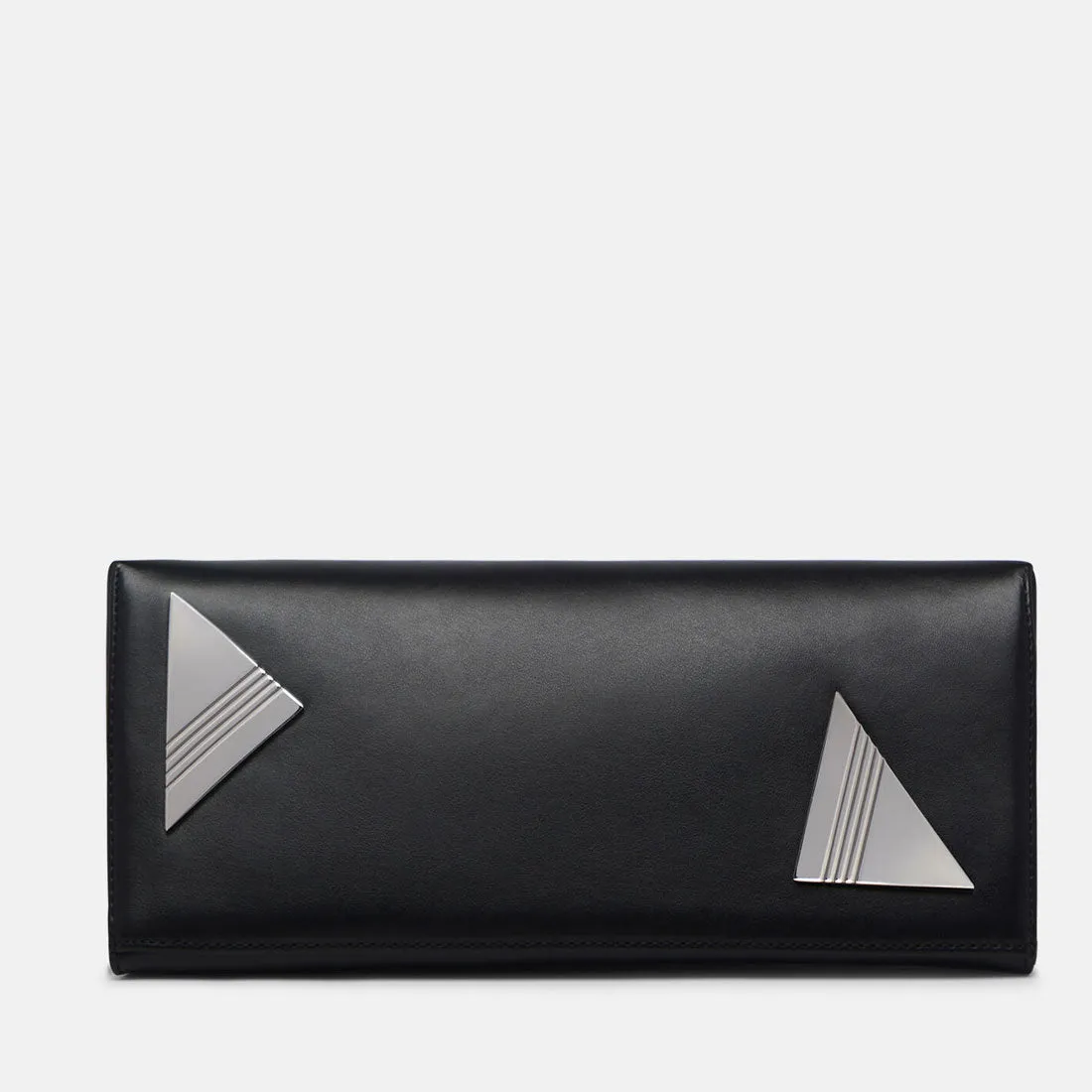 ''8.30PM'' Leather Oversized Clutch,Black