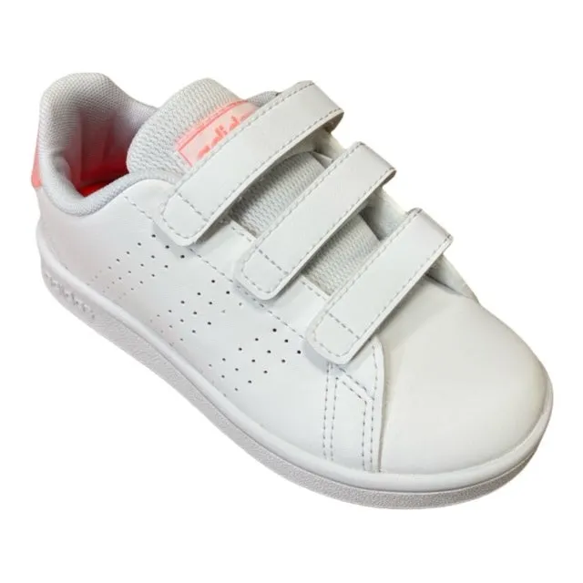 Adidas low sneakers for girls with Advantage C tear GW0453 white-light pink