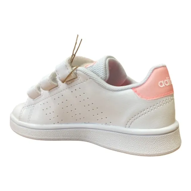 Adidas low sneakers for girls with Advantage C tear GW0453 white-light pink