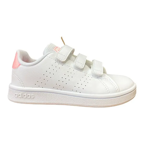 Adidas low sneakers for girls with Advantage C tear GW0453 white-light pink