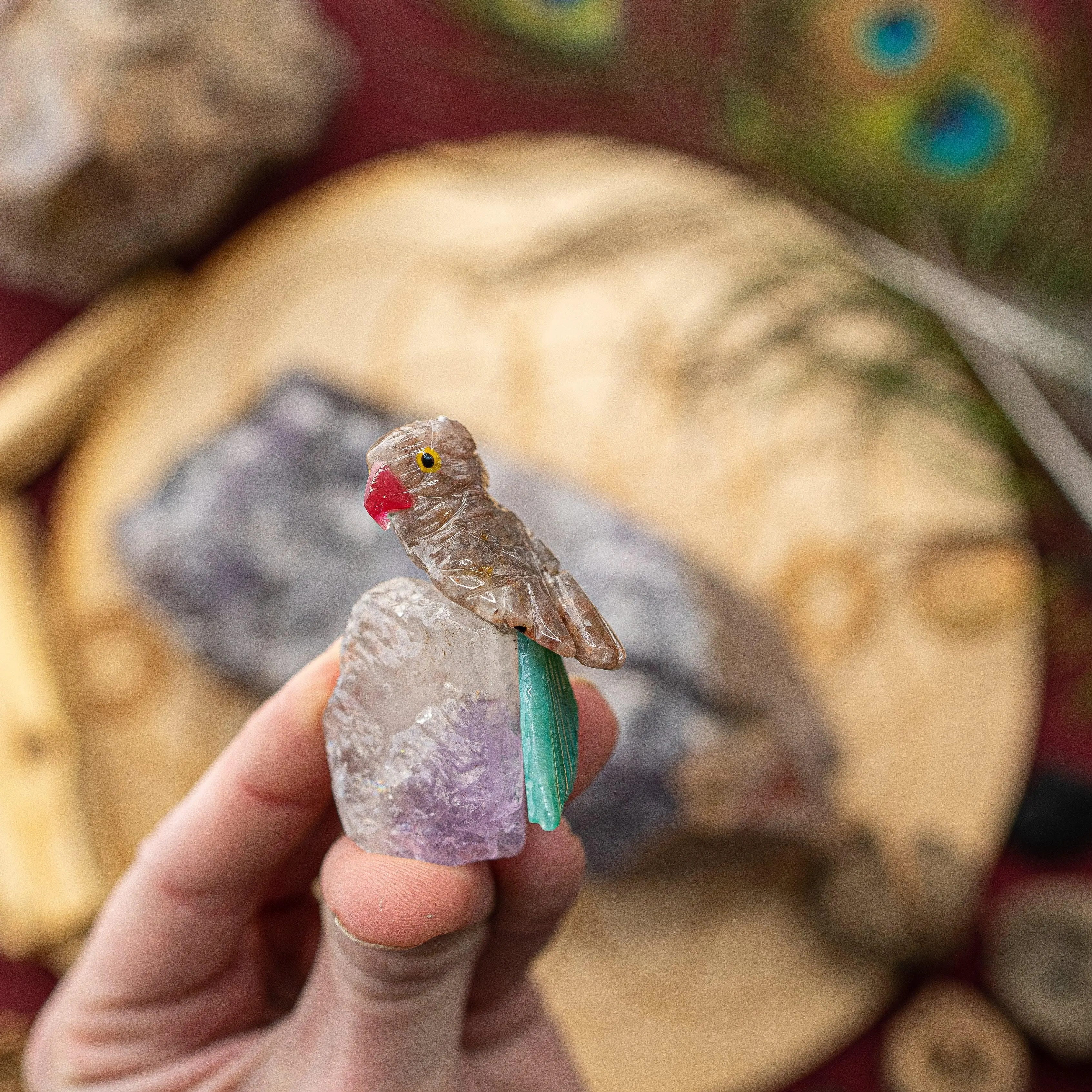 Adorable Parrot Soap Stone Carvings