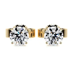 Allen Lab Grown Diamond Earrings -18K Yellow Gold