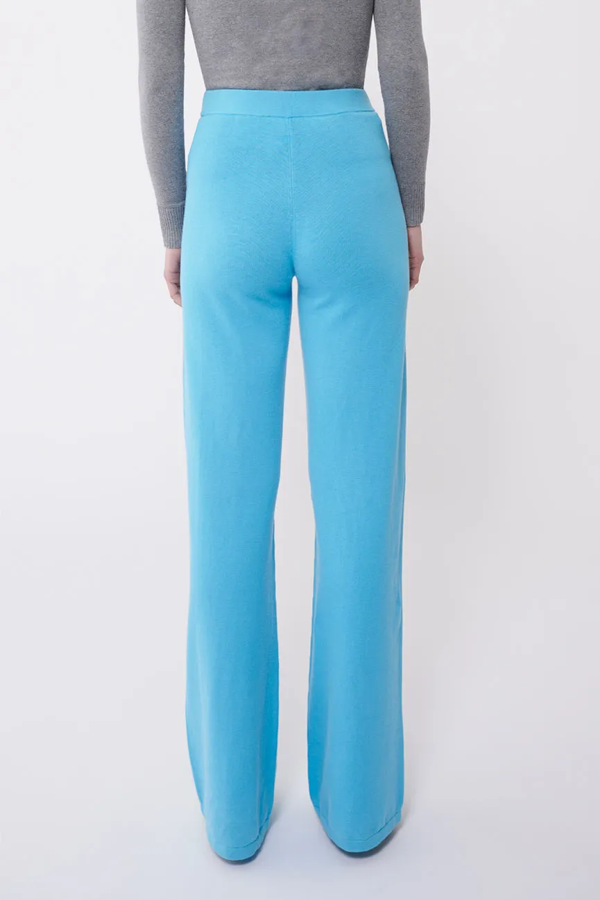 Aqua Blue Peachskin Fancy Pants