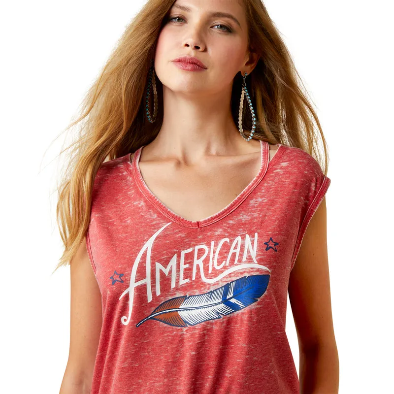 'Ariat' Women's All American Tank - Equestrian Red