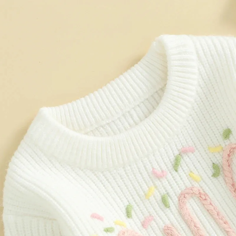 Baby Girls Deluxe Sweater - ONE - First Birthday Confetti