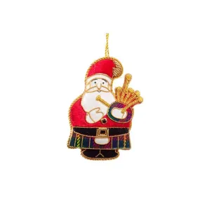 Bagpiping Santa Ornament