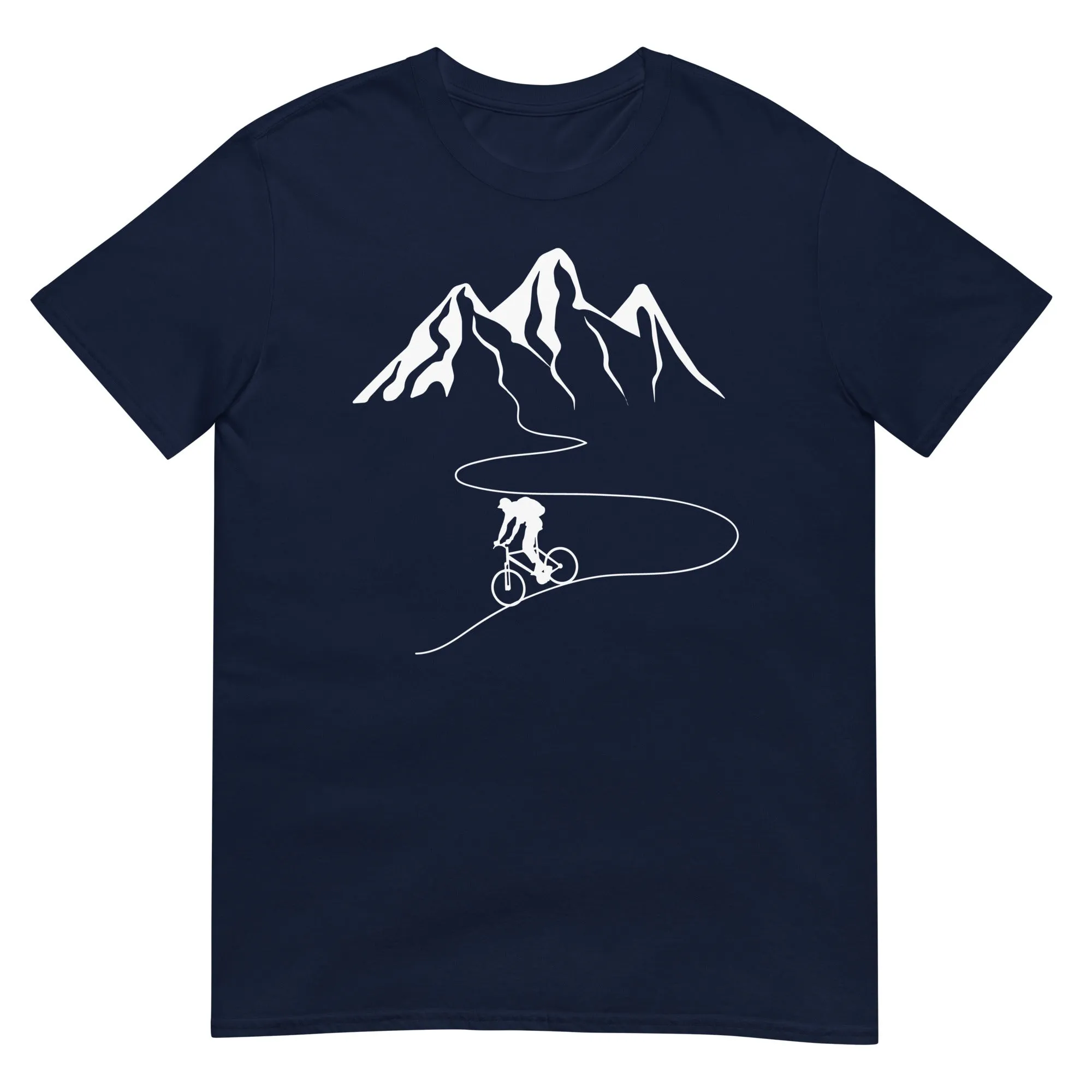 Berge - Kurve Linie - Radfahren -  - Unisex Basic Softstyle T-Shirt | Gildan 64000