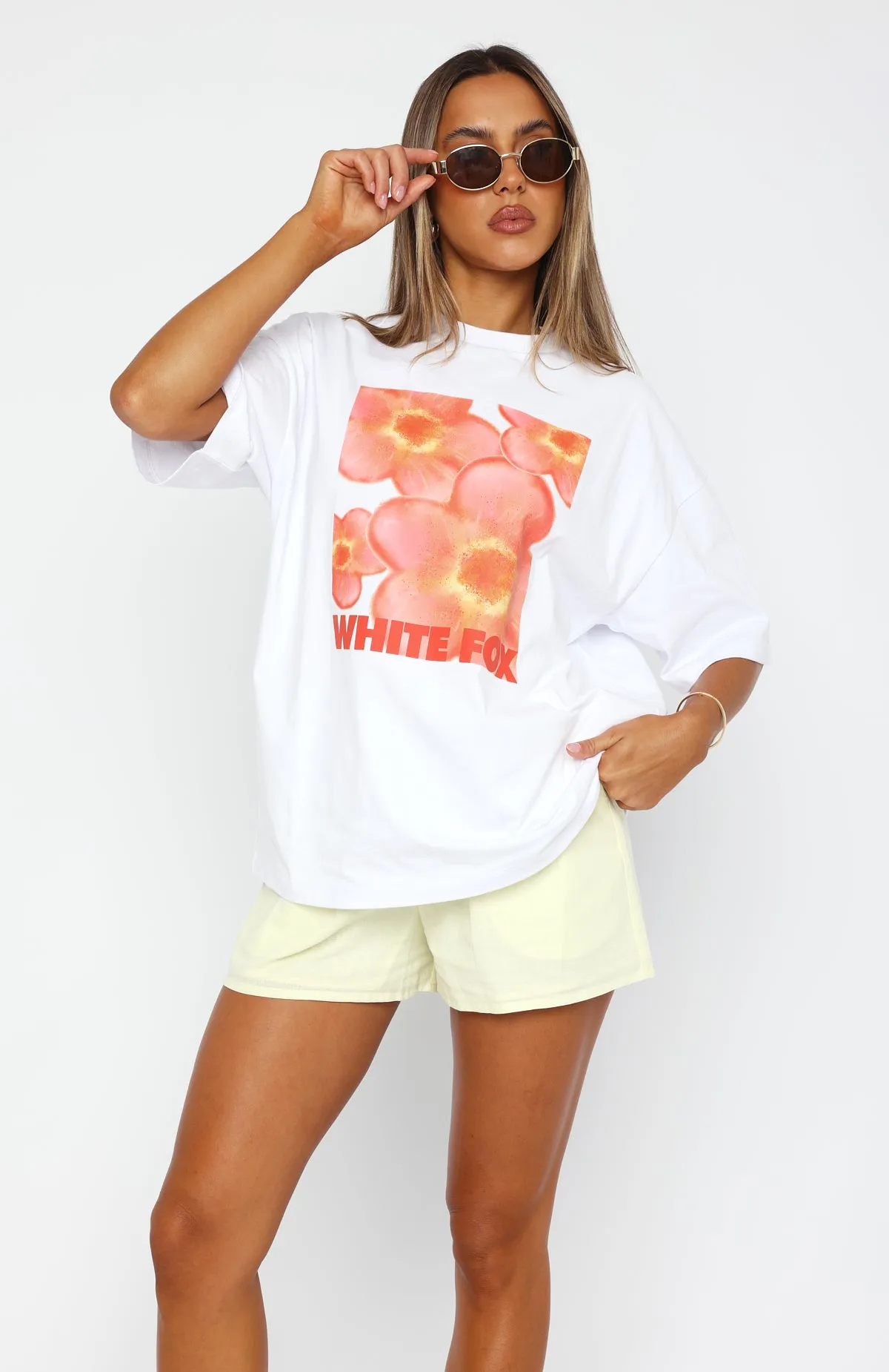 Bloom For You Oversized Tee White