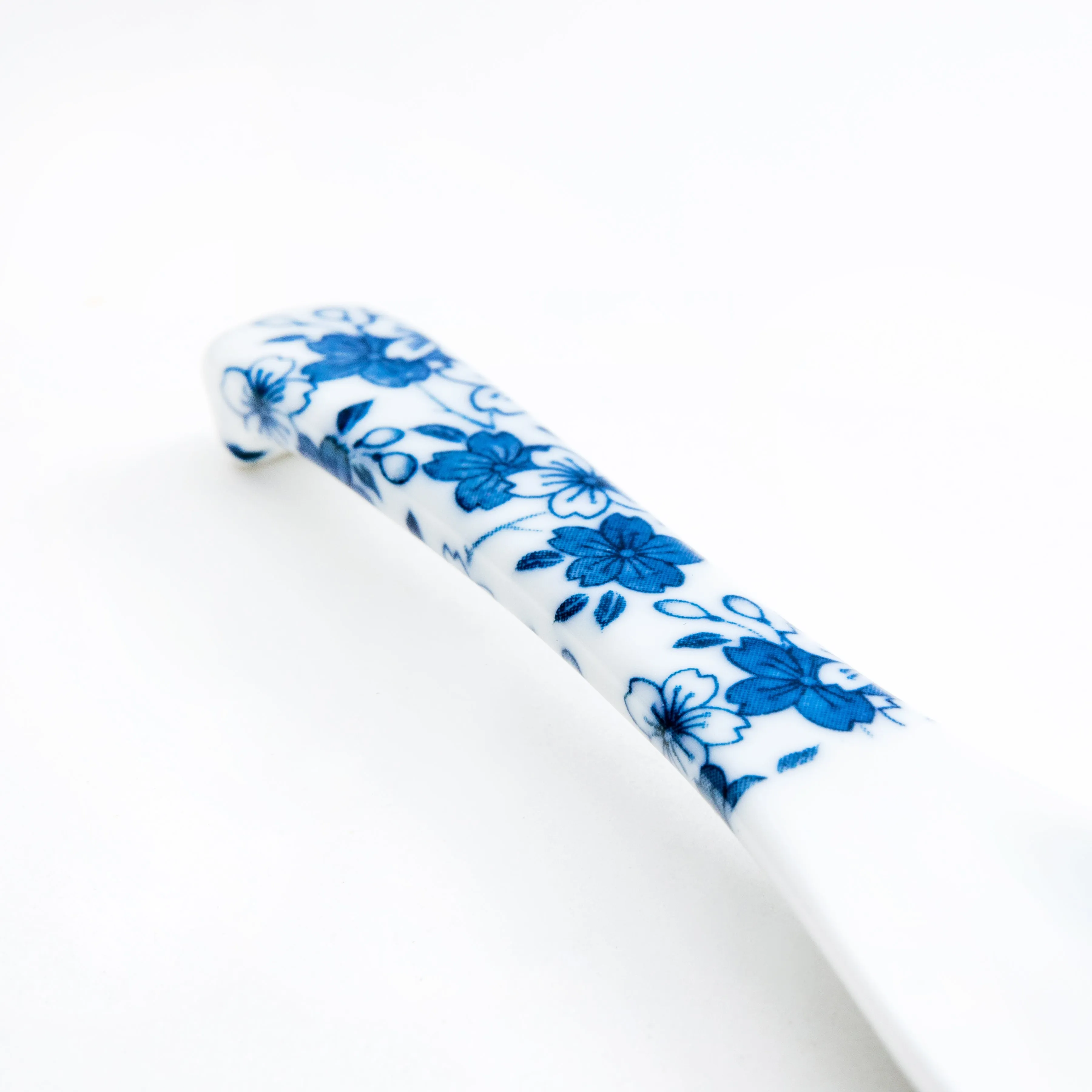 Blue Pattern Flowers Porcelain Soup Spoon