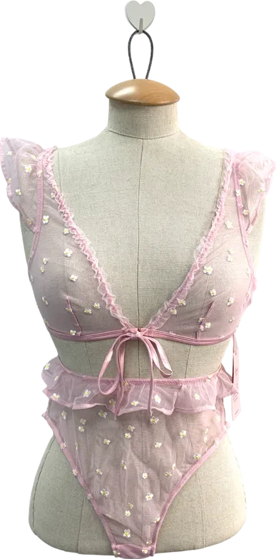 boux avenue Pink Mischa Daisy Bralette Set UK 6