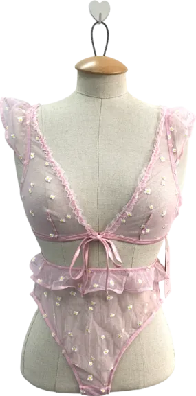 boux avenue Pink Mischa Daisy Bralette Set UK 6