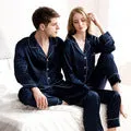 Brand Couple Pajamas Men Women Sexy Satin Silk Pajama