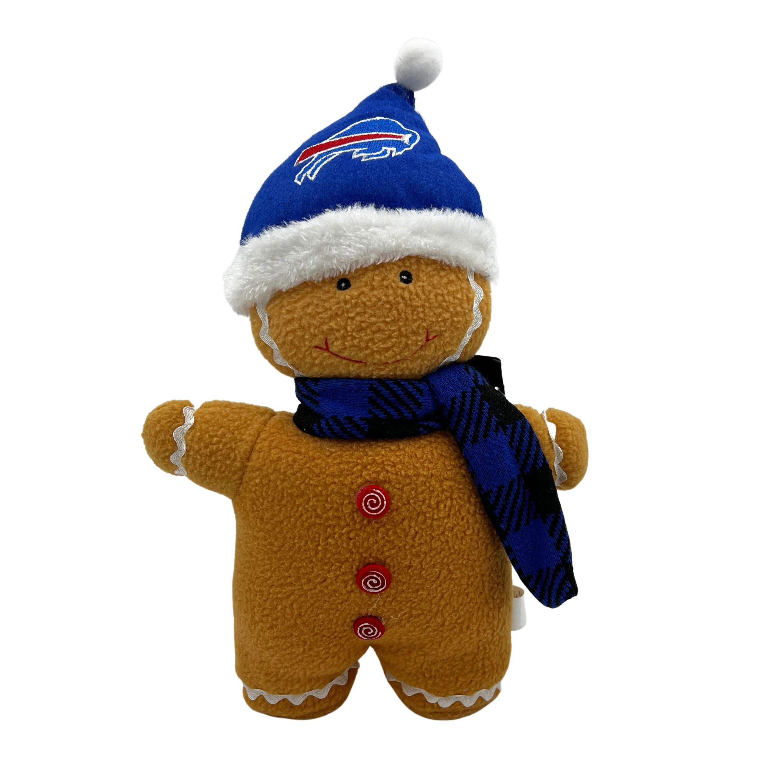 Buffalo Bills Gingerbread With Santa Hat Stuffed Plush