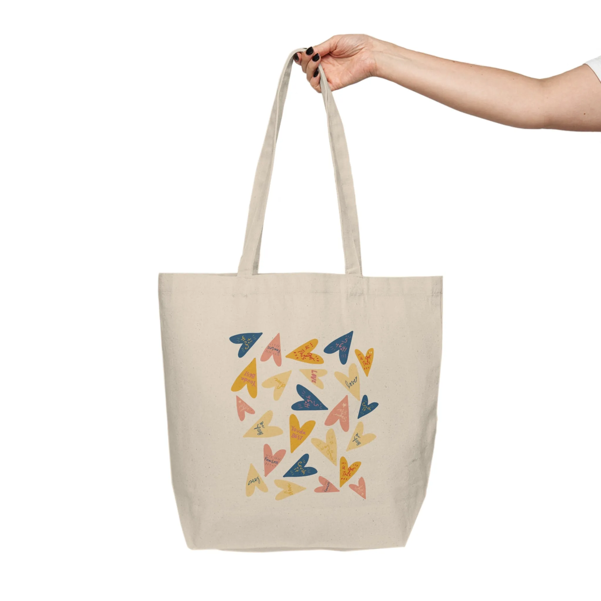 Candy Hearts Canvas Tote