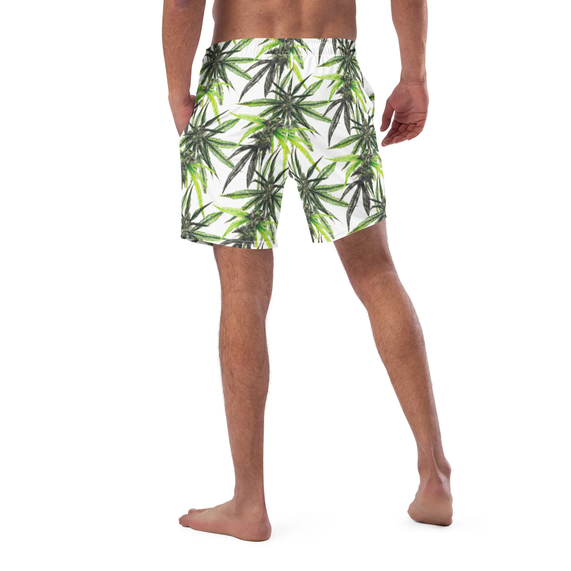 Cannabis inspired Men's swim trunks