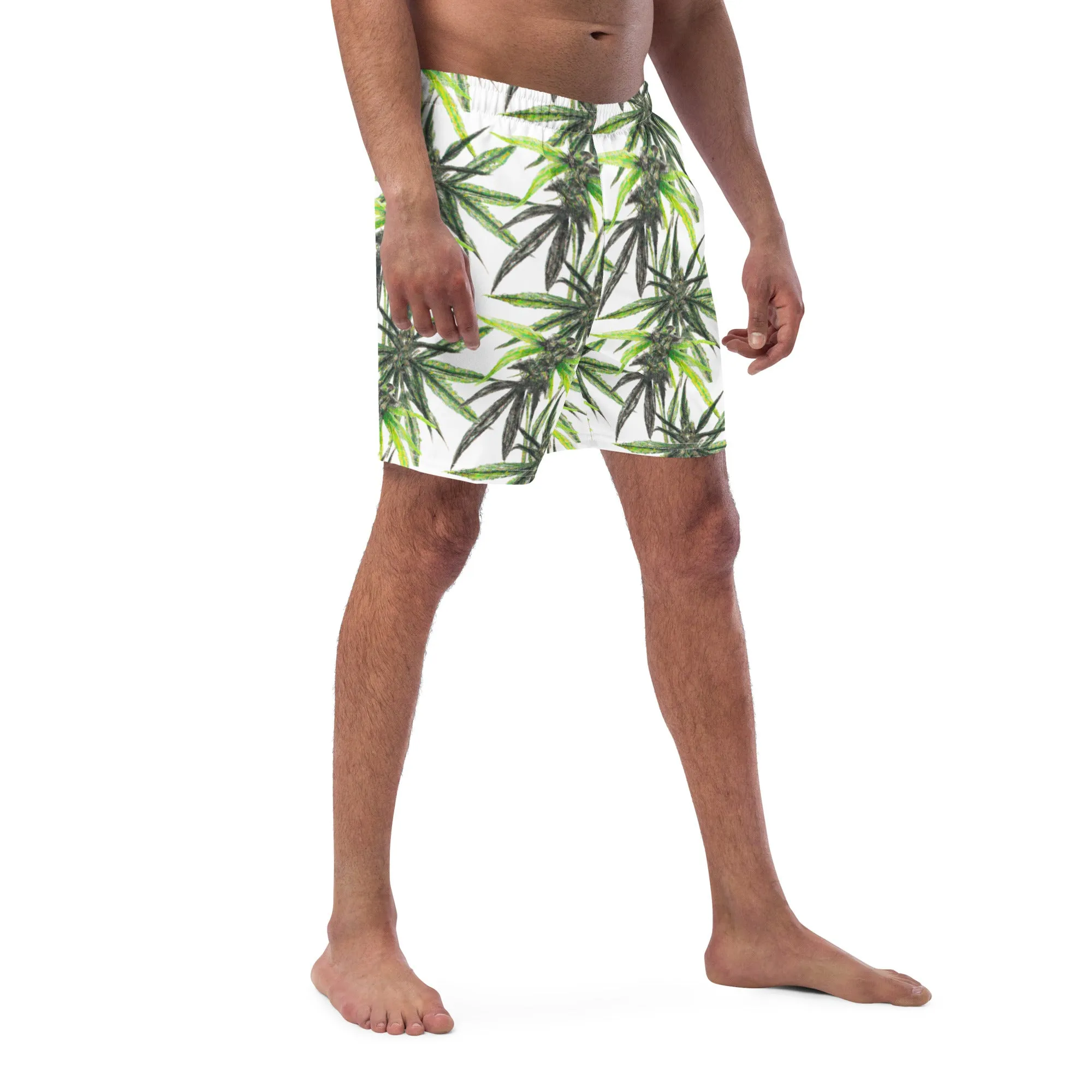 Cannabis inspired Men's swim trunks