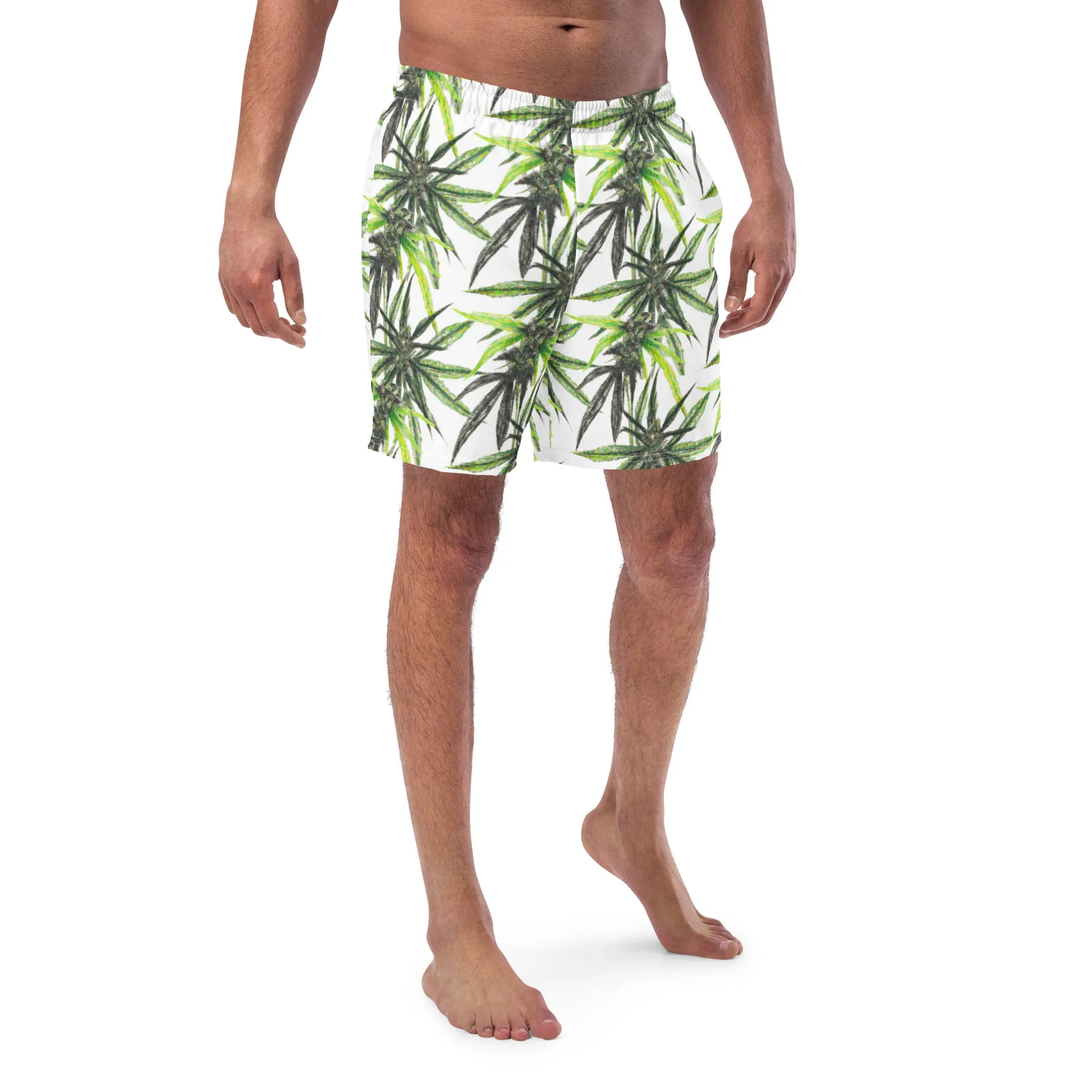 Cannabis inspired Men's swim trunks