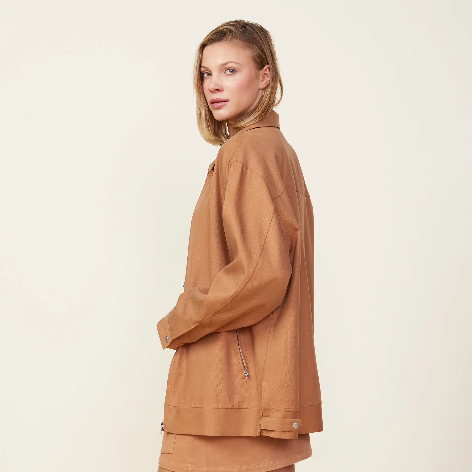 Canvas Oversized Moto Jacket