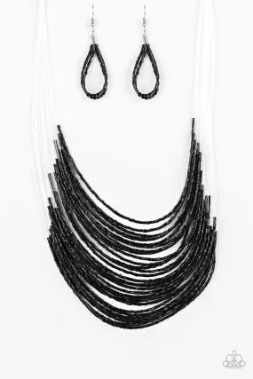 Catwalk Queen Black Seed Bead Necklace - Paparazzi Accessories