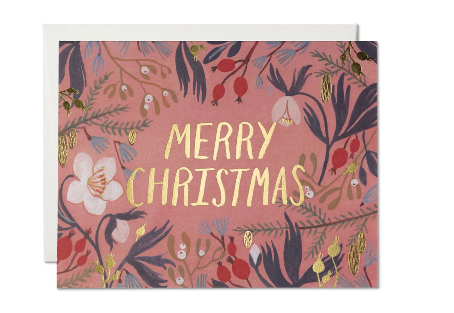 Christmas Flowers Holiday Notecard