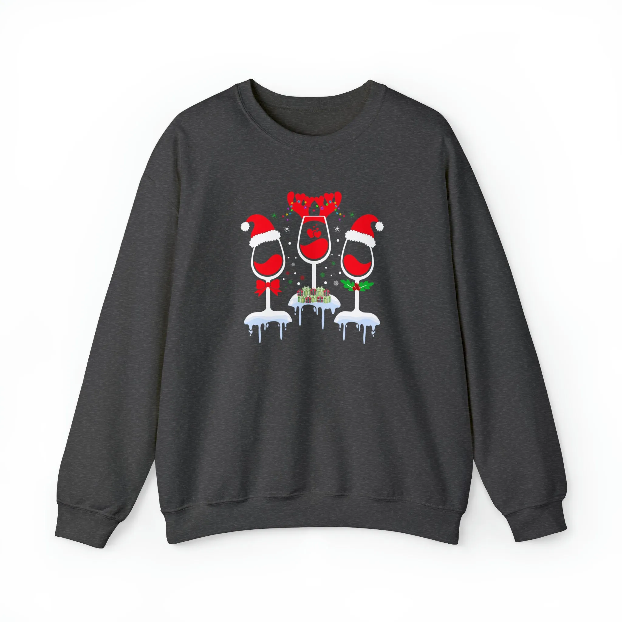 Christmas Wine Crewneck Sweatshirt