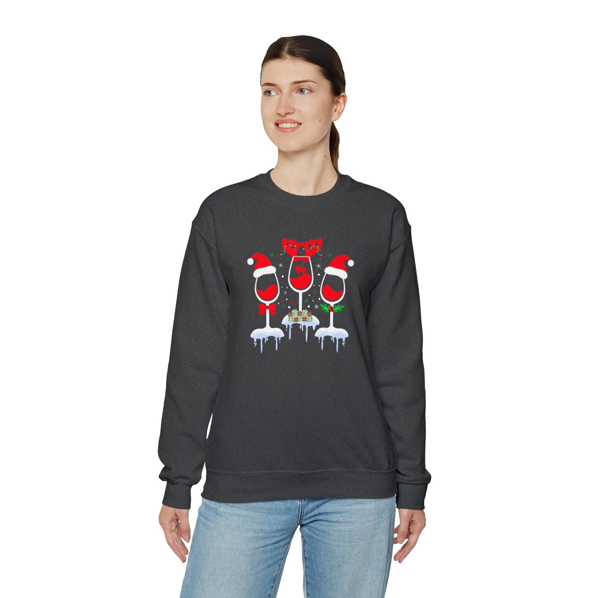 Christmas Wine Crewneck Sweatshirt