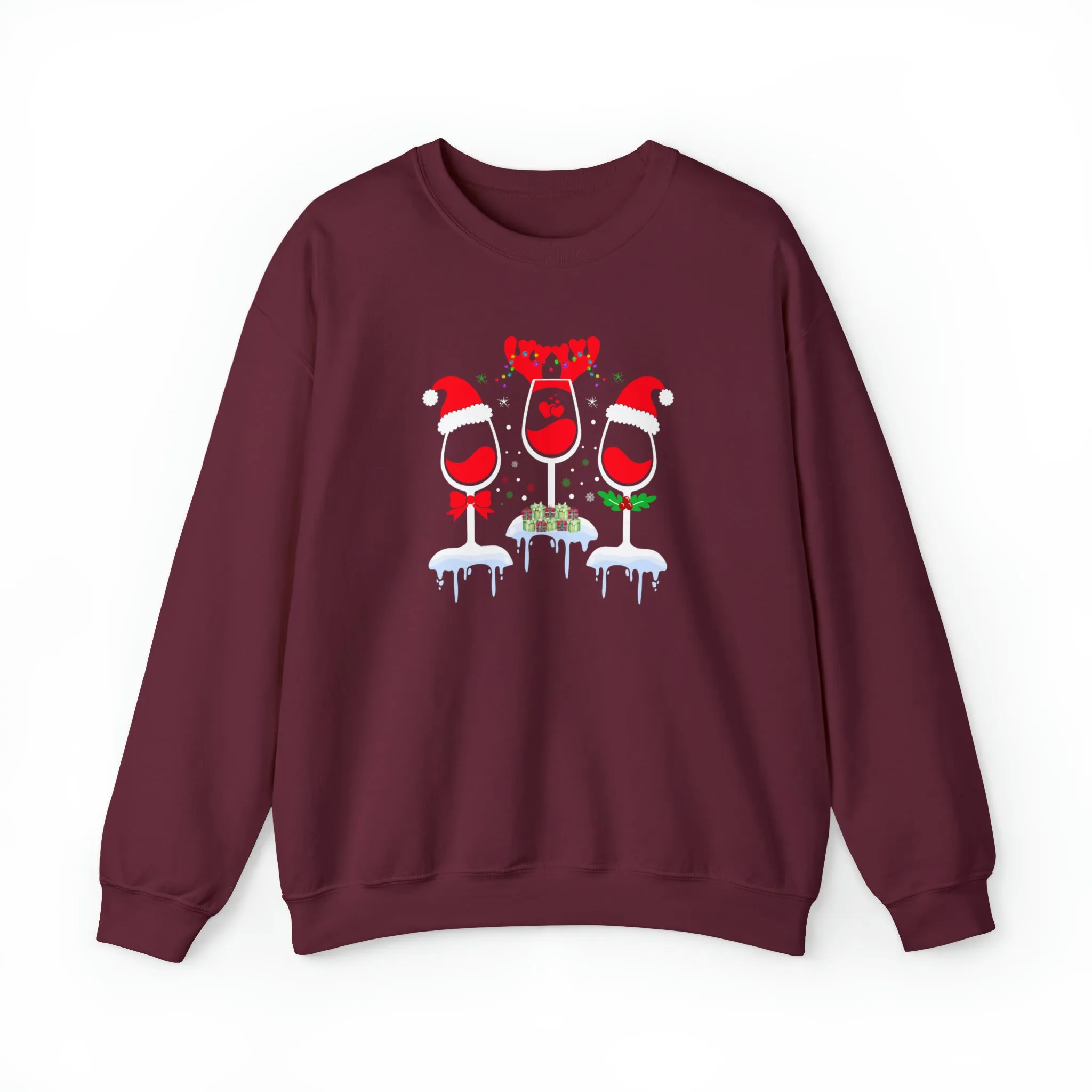 Christmas Wine Crewneck Sweatshirt