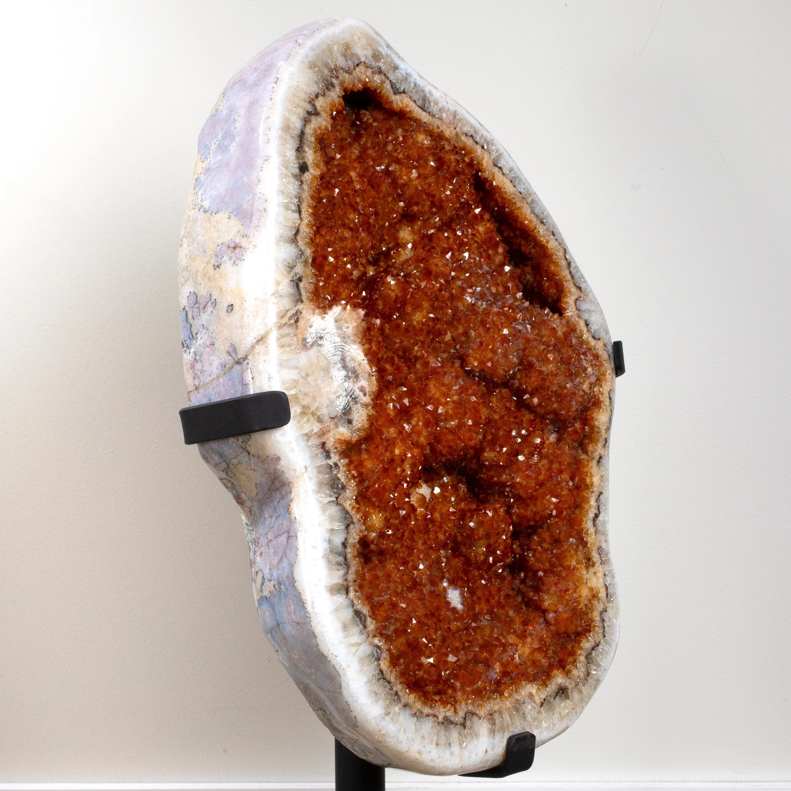 Citrine Geode from Brazil on Custom Stand - 33 / 61 lbs