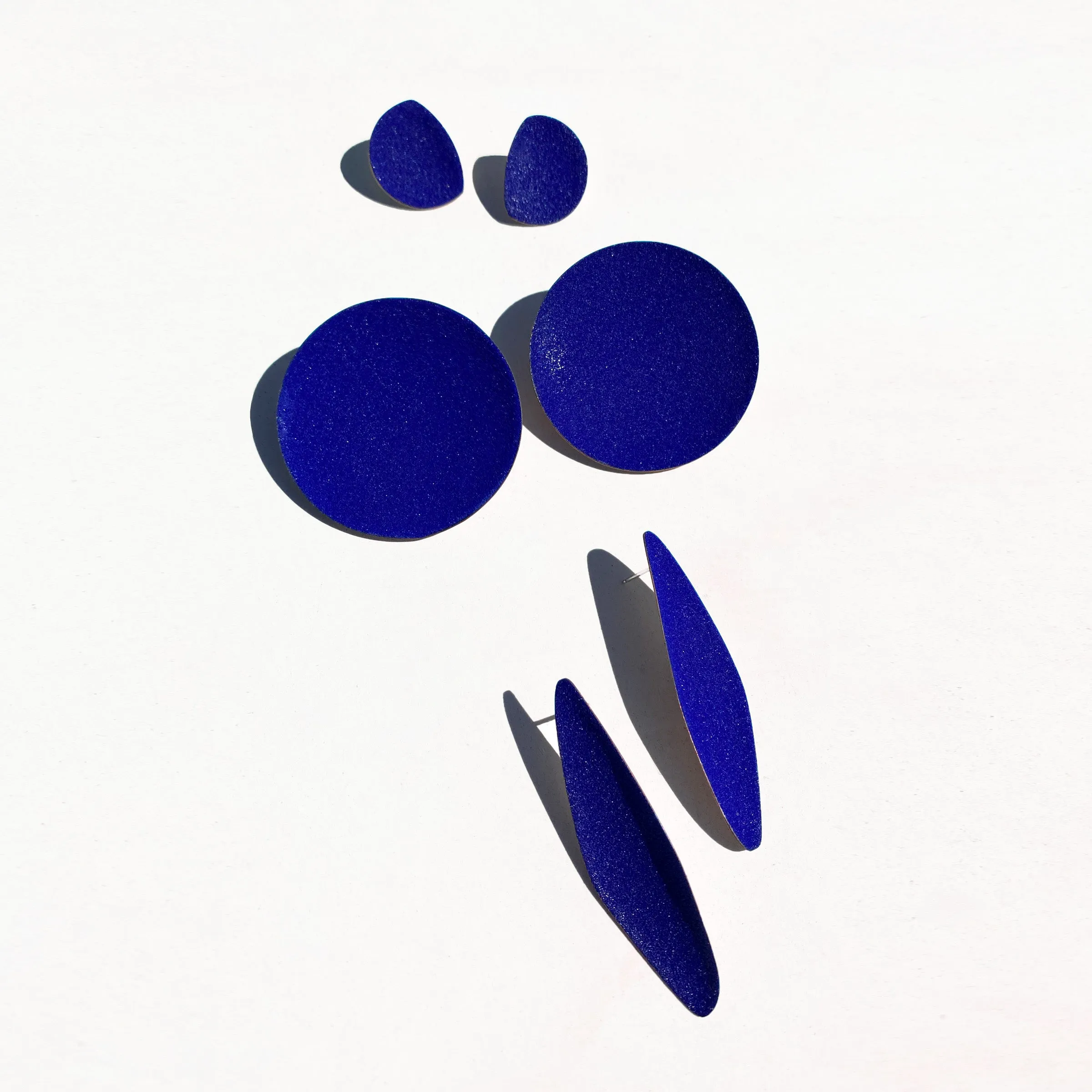 Color Field, Linear Earring, Cobalt Blue