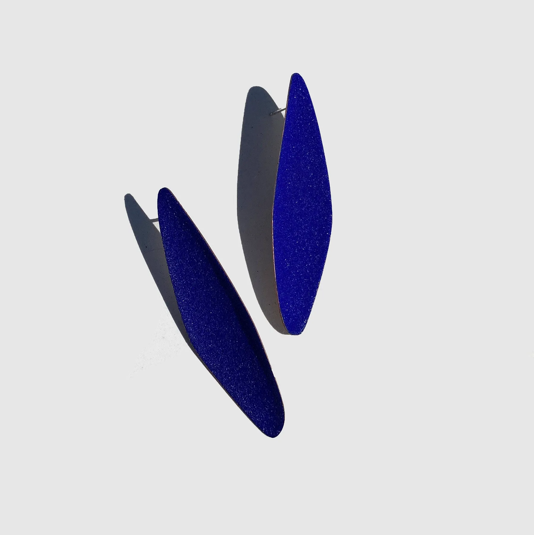 Color Field, Linear Earring, Cobalt Blue