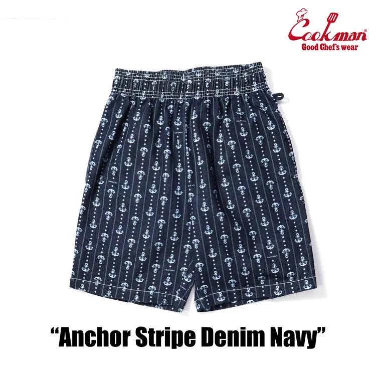 Cookman Chef Short Pants - Anchor Stripe Denim: Navy