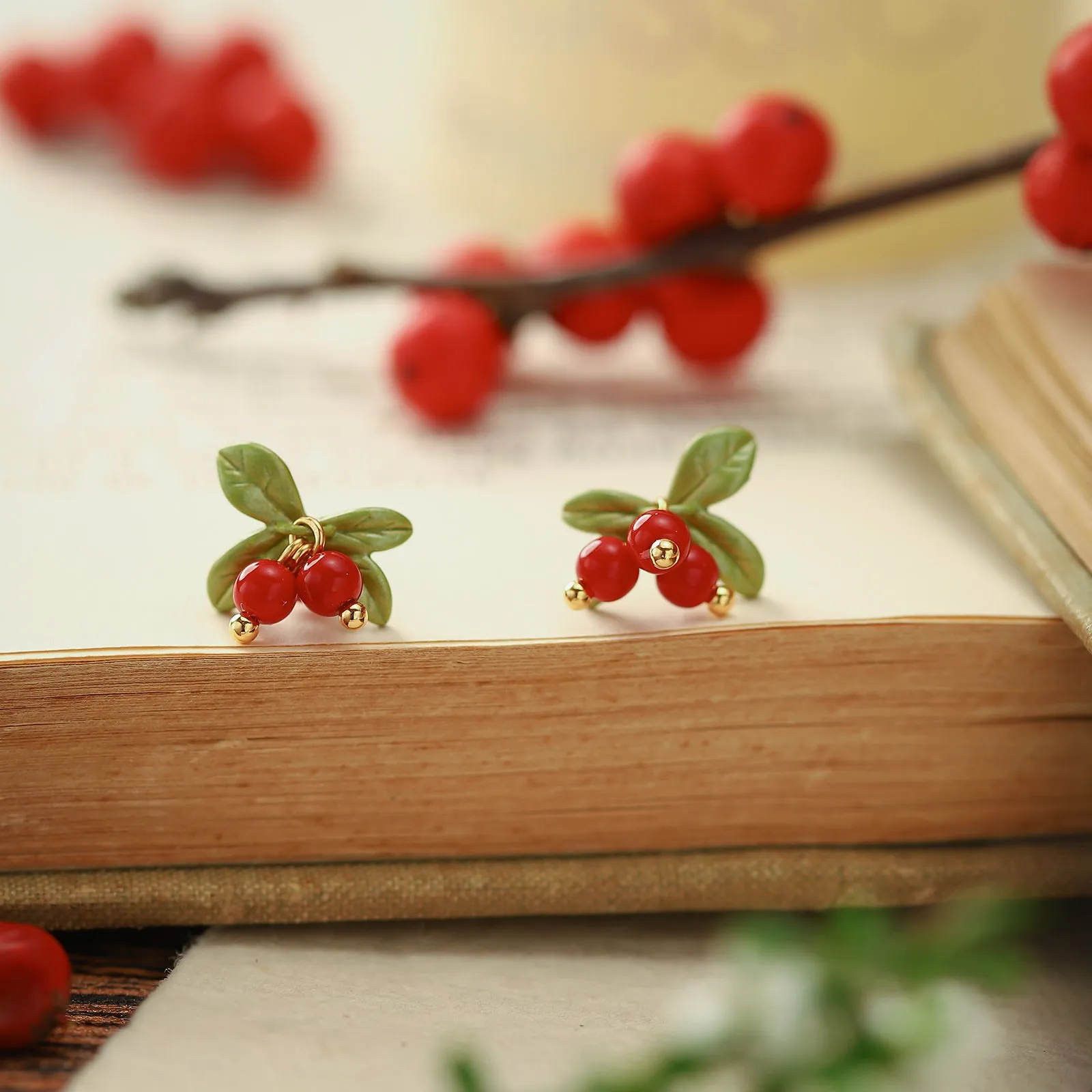 Cranberry Stud Earrings