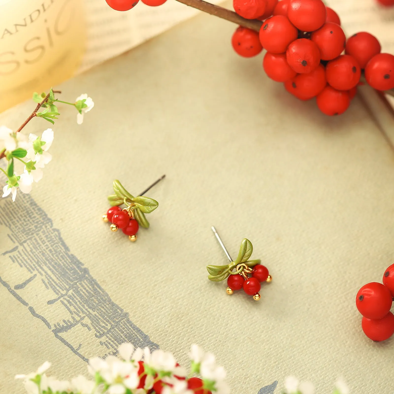 Cranberry Stud Earrings