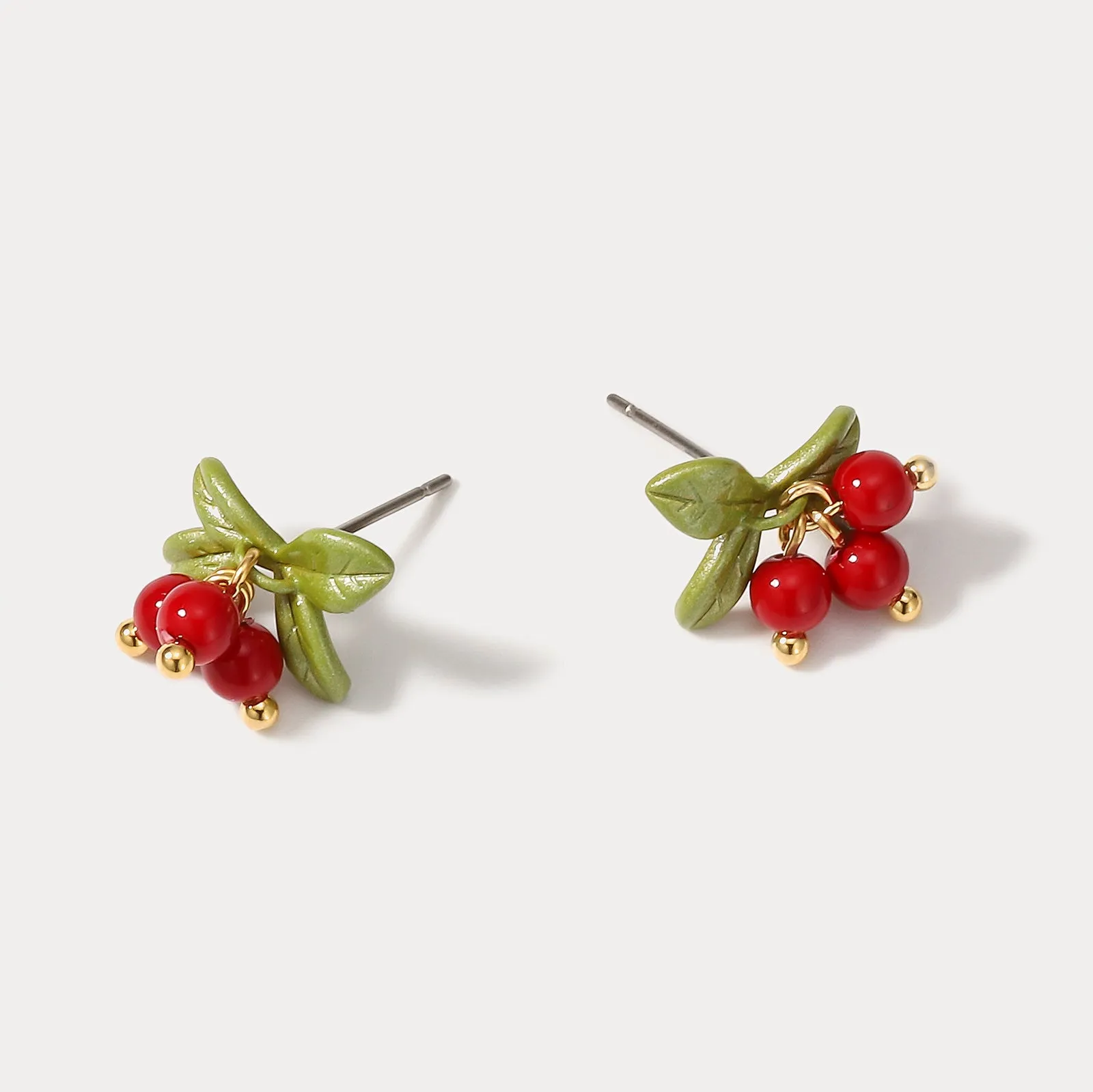 Cranberry Stud Earrings