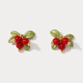 Cranberry Stud Earrings