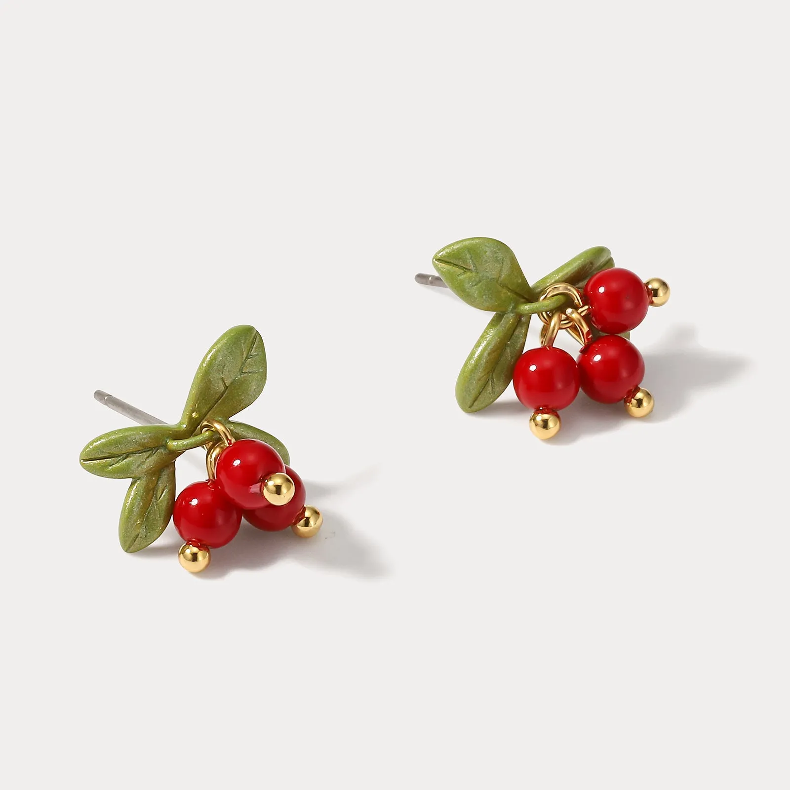 Cranberry Stud Earrings