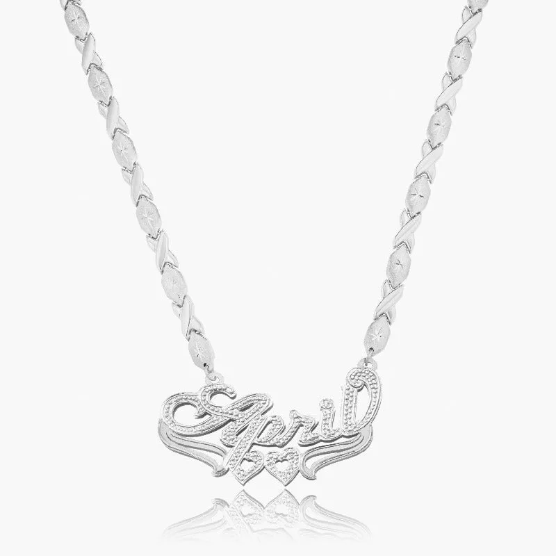 Crystal Covered Necklace With Engraved Name